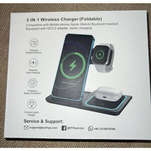HYS 3-IN-1 Wireless Charger Stand-Foldable-BRAND NEW